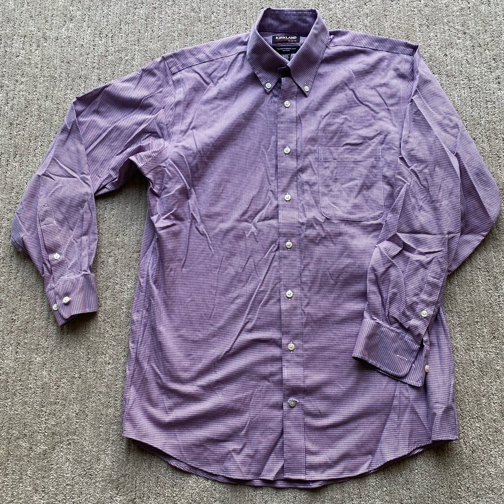 Men’s Plaid Traditional Fit Non-Iron Dress Shirt - Size 15 1/2 - 32/33